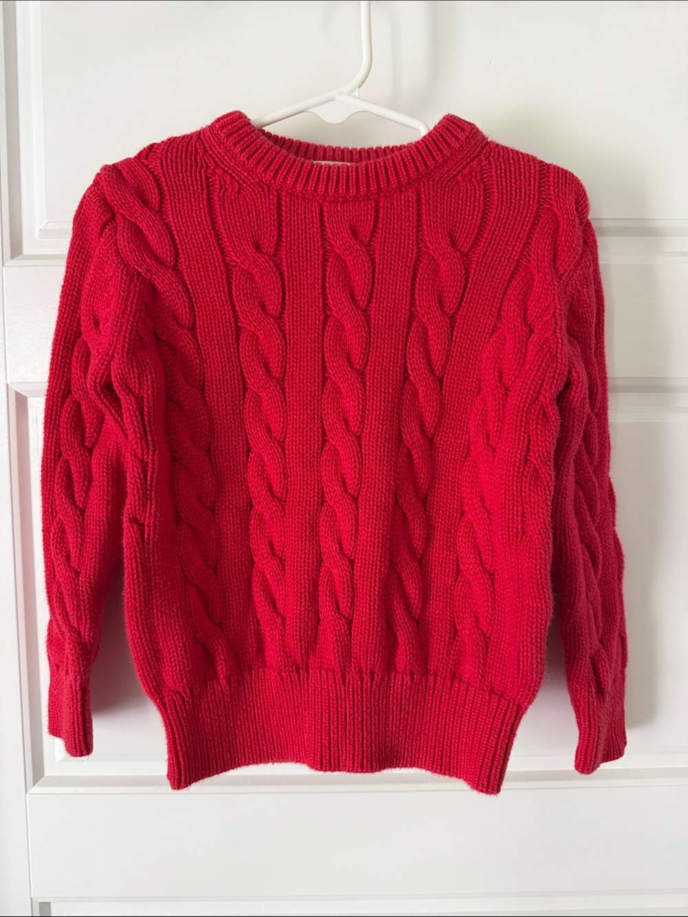 Crewcuts Red Cable-Knit Crewneck Sweater